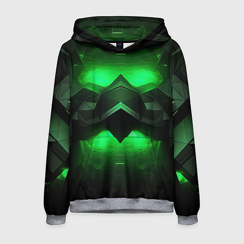 Мужская толстовка Абстрактное царство зелени / 3D-Меланж – фото 1