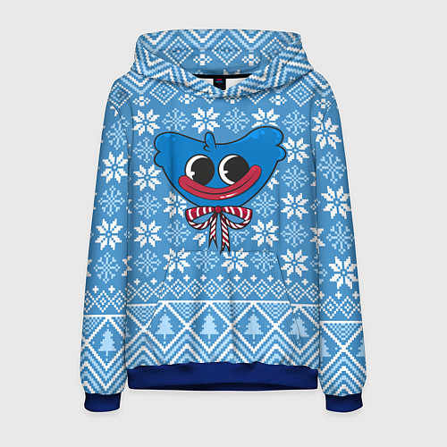 Мужская толстовка Huggy Wuggy christmas sweater / 3D-Синий – фото 1