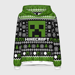 Толстовка-худи мужская Minecraft christmas sweater, цвет: 3D-белый