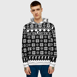 Толстовка-худи мужская CS GO christmas sweater, цвет: 3D-белый — фото 2