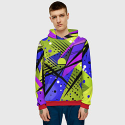Толстовка-худи мужская Хаотичная абстракция поп-арт, цвет: 3D-красный — фото 2