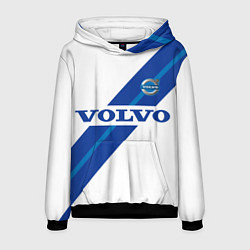 Толстовка-худи мужская Volvo - white and blue, цвет: 3D-черный