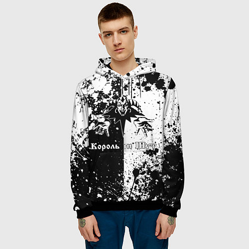 Мужская толстовка Король и шут - черно-белая абстракция / 3D-Черный – фото 3