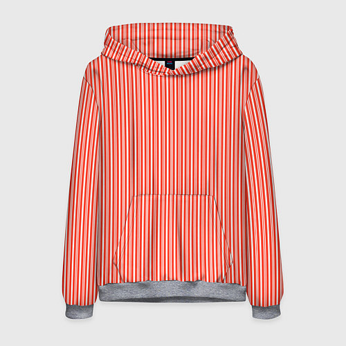 Мужская толстовка Красно-белая вертикальная полоса / 3D-Меланж – фото 1