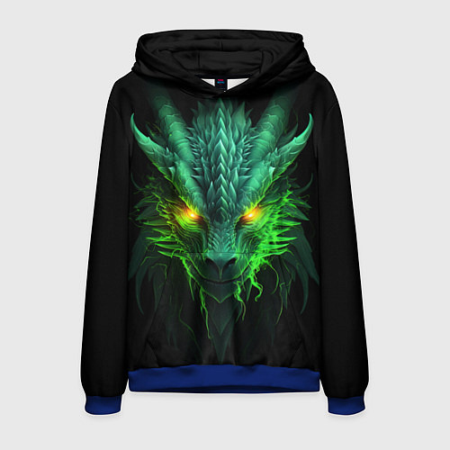 Мужская толстовка Светящийся зеленый дракон 2024 / 3D-Синий – фото 1