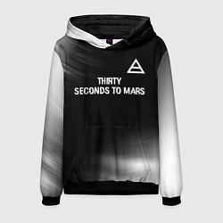 Мужская толстовка Thirty Seconds to Mars glitch на темном фоне посер