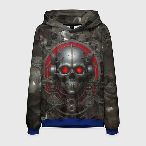Мужская толстовка Металлический череп / 3D-Синий – фото 1