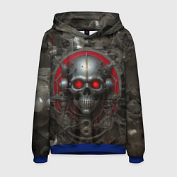 Толстовка-худи мужская Металлический череп, цвет: 3D-синий