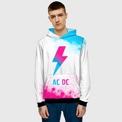 Толстовка-худи мужская AC DC neon gradient style, цвет: 3D-черный — фото 2