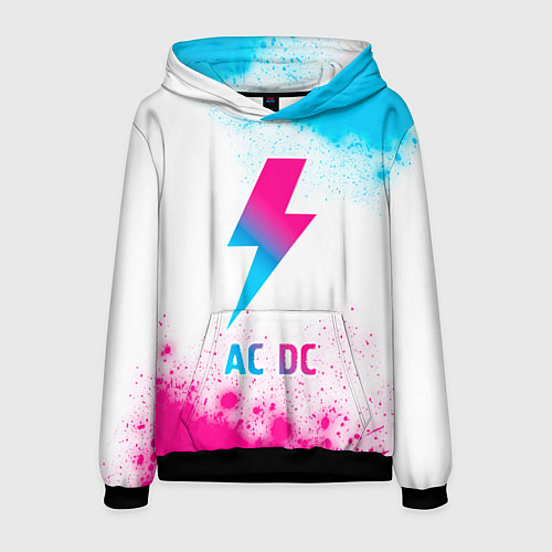 Мужская толстовка AC DC neon gradient style / 3D-Черный – фото 1