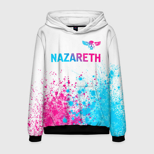 Мужская толстовка Nazareth neon gradient style посередине / 3D-Черный – фото 1