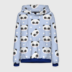 Толстовка-худи мужская Милая мультяшная панда, цвет: 3D-синий