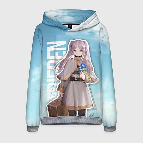 Мужская толстовка Фрирен с цветами в руке / 3D-Меланж – фото 1