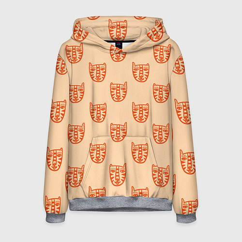 Мужская толстовка Drawn Tiger / 3D-Меланж – фото 1