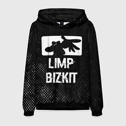 Мужская толстовка Limp Bizkit glitch на темном фоне