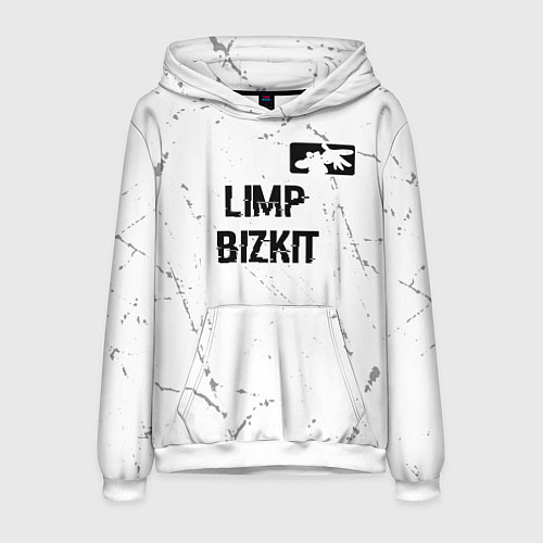 Мужская толстовка Limp Bizkit glitch на светлом фоне посередине / 3D-Белый – фото 1