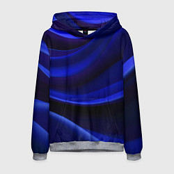 Толстовка-худи мужская Темная синяя абстракция, цвет: 3D-меланж