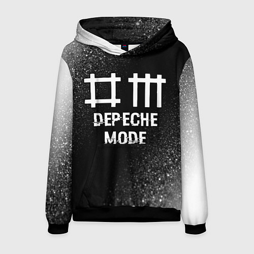 Мужская толстовка Depeche Mode glitch на темном фоне / 3D-Черный – фото 1