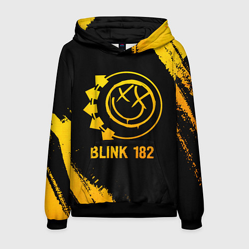 Мужская толстовка Blink 182 - gold gradient / 3D-Черный – фото 1