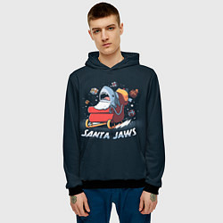 Толстовка-худи мужская Santa Jaws, цвет: 3D-черный — фото 2