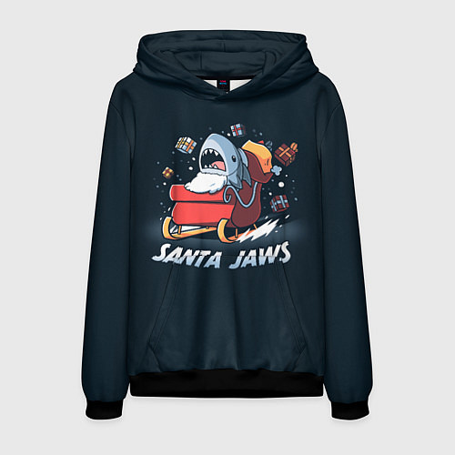 Мужская толстовка Santa Jaws / 3D-Черный – фото 1