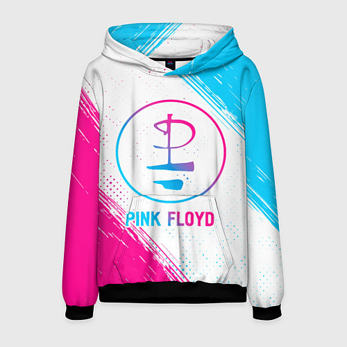 Мужская толстовка Pink Floyd neon gradient style / 3D-Черный – фото 1