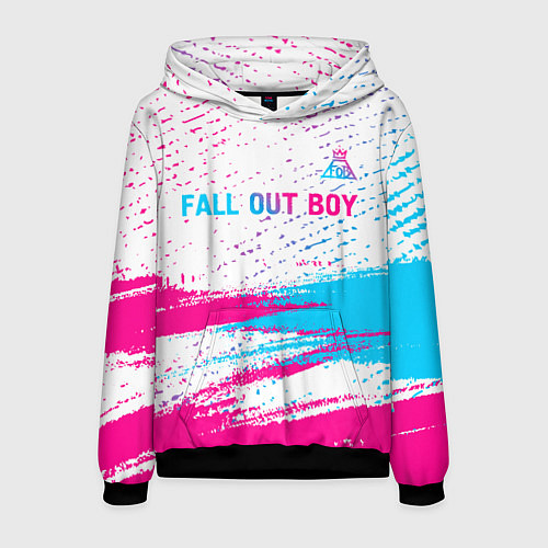 Мужская толстовка Fall Out Boy neon gradient style посередине / 3D-Черный – фото 1