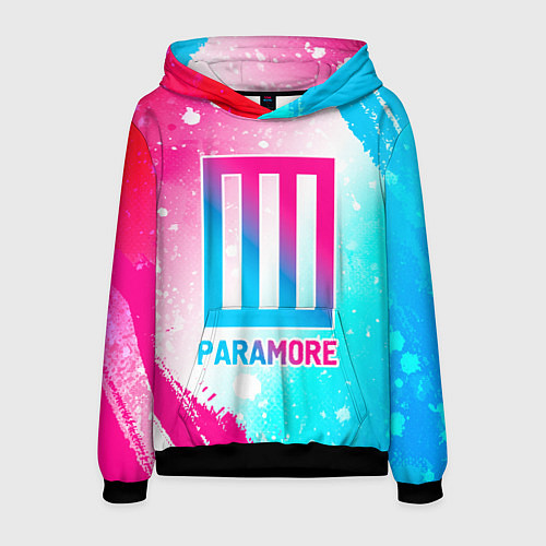 Мужская толстовка Paramore neon gradient style / 3D-Черный – фото 1