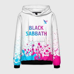Мужская толстовка Black Sabbath neon gradient style посередине