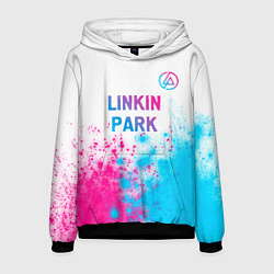 Толстовка-худи мужская Linkin Park neon gradient style посередине, цвет: 3D-черный