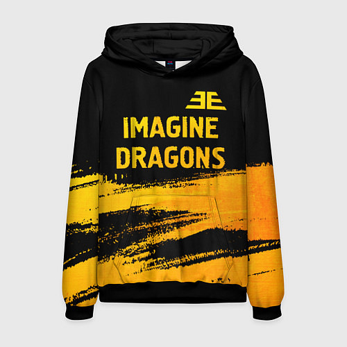 Мужская толстовка Imagine Dragons - gold gradient посередине / 3D-Черный – фото 1