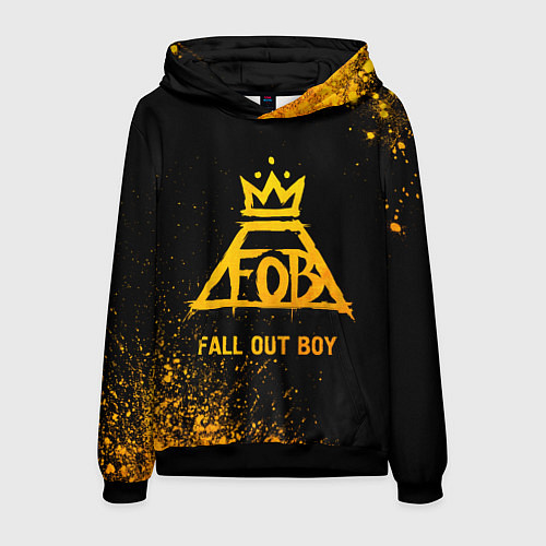 Мужская толстовка Fall Out Boy - gold gradient / 3D-Черный – фото 1