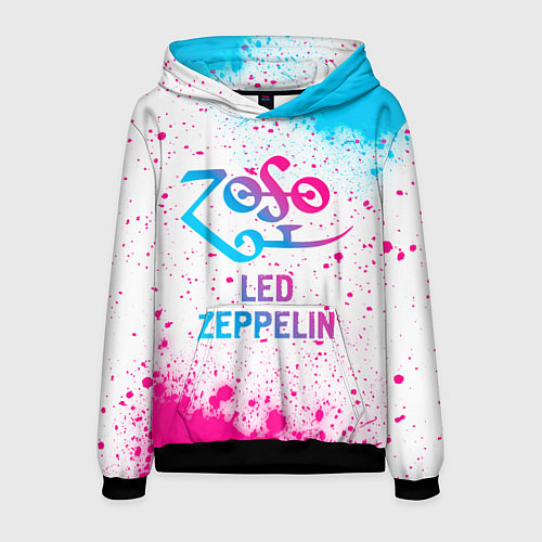 Мужская толстовка Led Zeppelin neon gradient style / 3D-Черный – фото 1