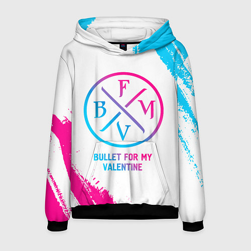 Мужская толстовка Bullet For My Valentine neon gradient style / 3D-Черный – фото 1