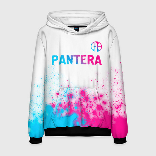 Мужская толстовка Pantera neon gradient style посередине / 3D-Черный – фото 1