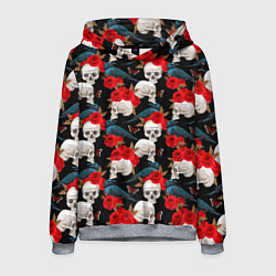 Мужская толстовка Skull in roses