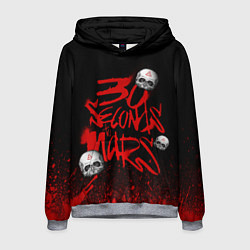 Толстовка-худи мужская Thirty seconds to mars skulls, цвет: 3D-меланж