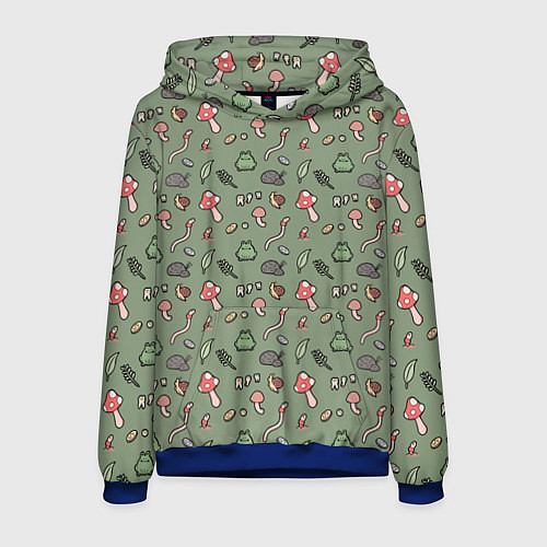 Мужская толстовка Goblincore - паттерн / 3D-Синий – фото 1