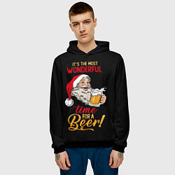 Толстовка-худи мужская It is the wonderful time for beer, цвет: 3D-черный — фото 2