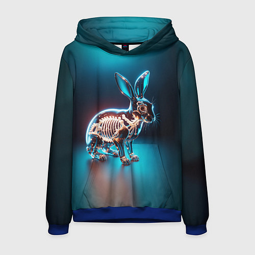 Мужская толстовка Прозрачный стеклянный кролик / 3D-Синий – фото 1