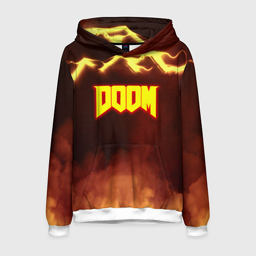 Мужская толстовка Doom storm огненное лого / 3D-Белый – фото 1