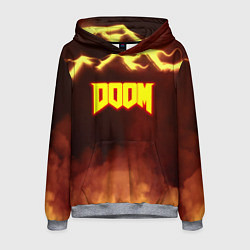 Толстовка-худи мужская Doom storm огненное лого, цвет: 3D-меланж