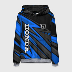 Толстовка-худи мужская Honda motors - синяя спортивная абстракция, цвет: 3D-меланж