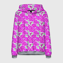 Толстовка-худи мужская Розовая гжель, цвет: 3D-меланж