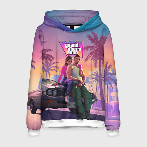 Мужская толстовка Главные герои gta 6 / 3D-Белый – фото 1