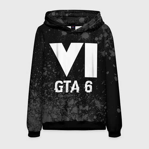 Мужская толстовка GTA 6 glitch на темном фоне / 3D-Черный – фото 1