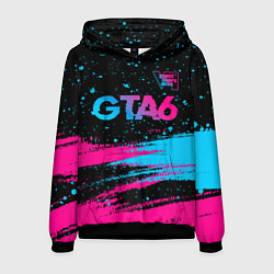 Мужская толстовка GTA6 - neon gradient посередине