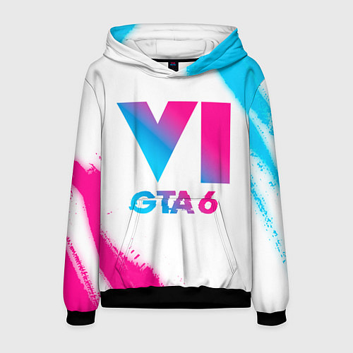 Мужская толстовка GTA 6 neon gradient style / 3D-Черный – фото 1