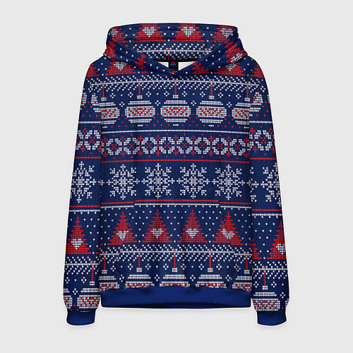 Мужская толстовка New Years sweater / 3D-Синий – фото 1