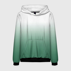 Толстовка-худи мужская Туманный градиент бело-зелёный, цвет: 3D-черный